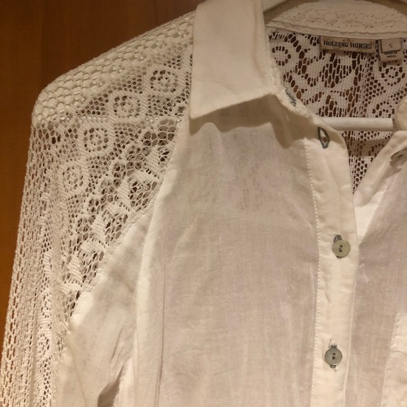 Anthropologie | Sheer lace-detailed blouse - Picture 7 of 8